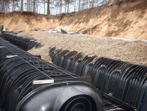 Modern infiltration system for business park Vilija in Vilnius, Lithuania